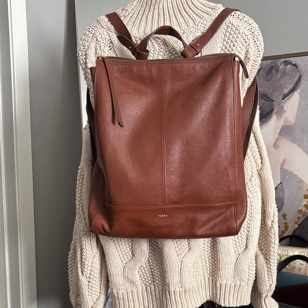 Fossil Elina Large Convertible Backpack Brown Leather SHB2976210